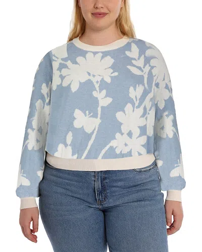 Minnie Rose Plus Cashmere-blend Sweater In Blue