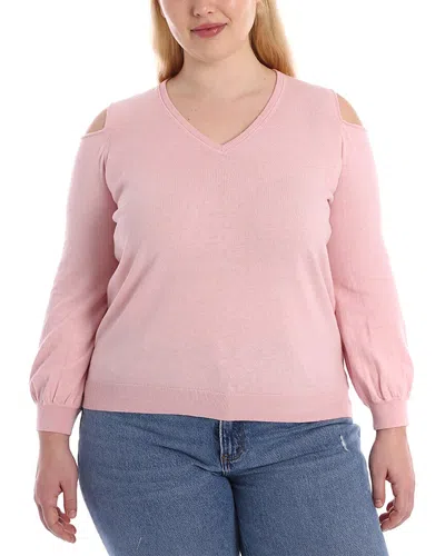 Minnie Rose Plus Cashmere-blend Sweater In Pink