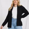 Minnie Rose Plus Size Cashmere Blend Shawl Collar Cardigan In Black