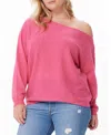 Minnie Rose Cotton Cashmere Off The Shoulder Sweaters In Azalea