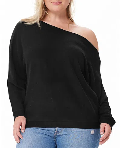Minnie Rose Shaker Off-the-shoulder Cashmere-blend Sweater In Black