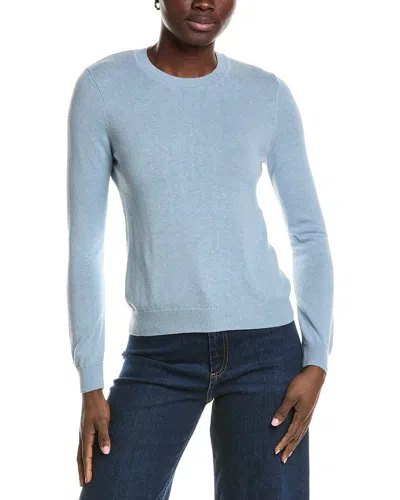 Minnie Rose Power Shoulder Cashmere-blend Sweater In Blue