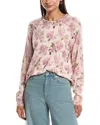 Minnie Rose Printed Cashmere-blend In Pink