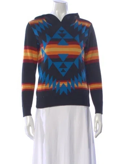 Pre-owned Minnie Rose Printed V-neck Sweater In Black