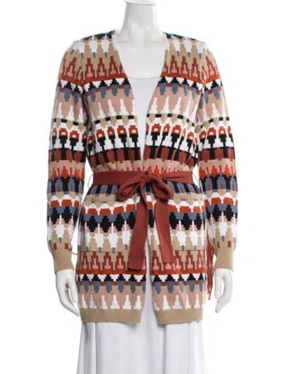 Pre-owned Minnie Rose Printed V-neck Sweater In Multi