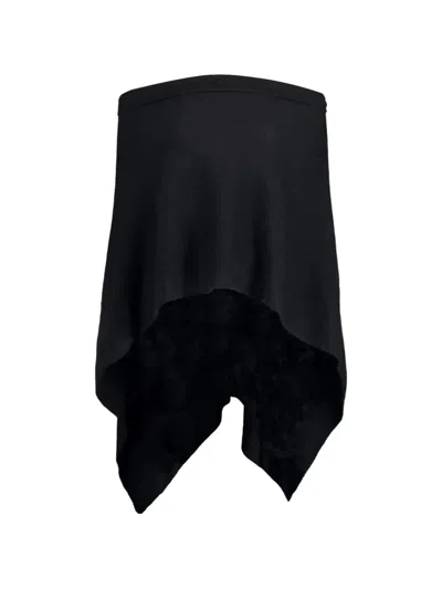 Minnie Rose Ruana Shawl Top In Black