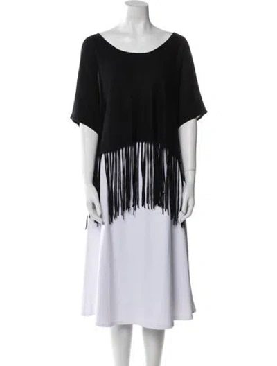 Pre-owned Minnie Rose Scoop Neck Sweater In Black