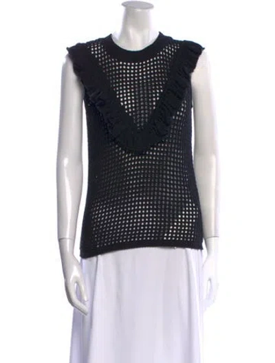 Pre-owned Minnie Rose Scoop Neck Sweater In Black
