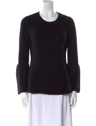 Pre-owned Minnie Rose Scoop Neck Sweater In Black