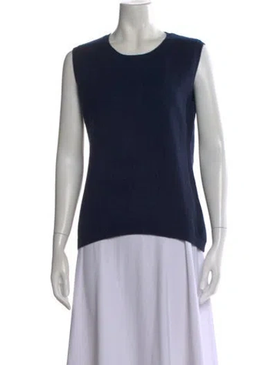 Pre-owned Minnie Rose Scoop Neck Sweater In Blue