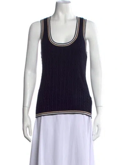 Pre-owned Minnie Rose Scoop Neck Sweater In Blue