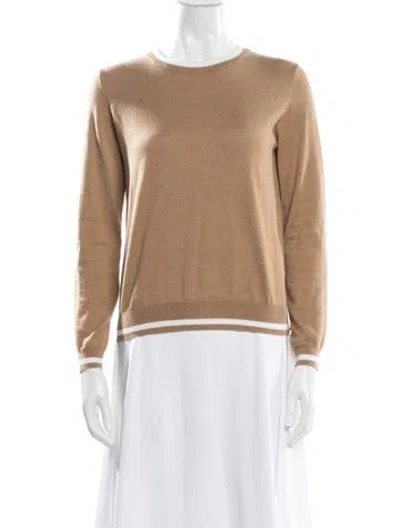 Pre-owned Minnie Rose Scoop Neck Sweater In Brown