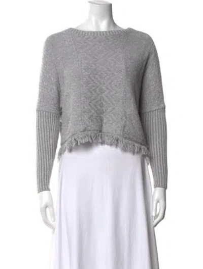 Pre-owned Minnie Rose Scoop Neck Sweater In Grey
