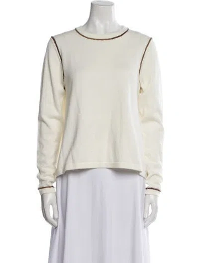 Pre-owned Minnie Rose Scoop Neck Sweater In Neutral
