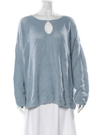 Pre-owned Minnie Rose Scoop Neck Sweater W/ Tags In Blue