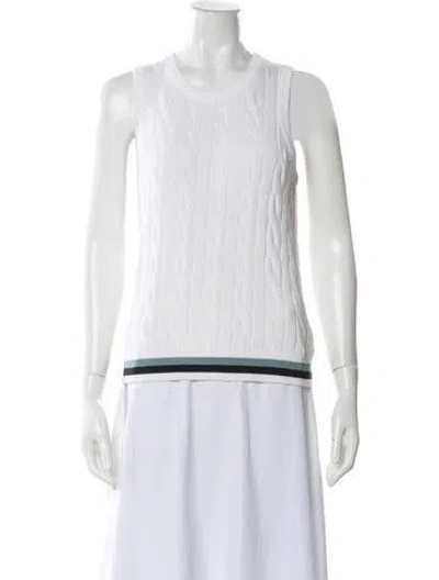 Pre-owned Minnie Rose Scoop Neck Sweater In White