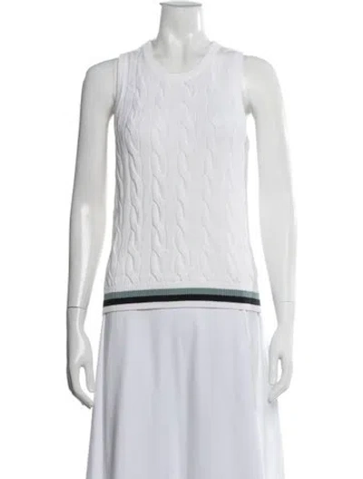 Pre-owned Minnie Rose Scoop Neck Sweater In White