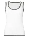 Minnie Rose Scoop-neck Tank Top In White