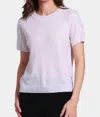 Minnie Rose Sequin Cashmere Raglan Top In White In Pink