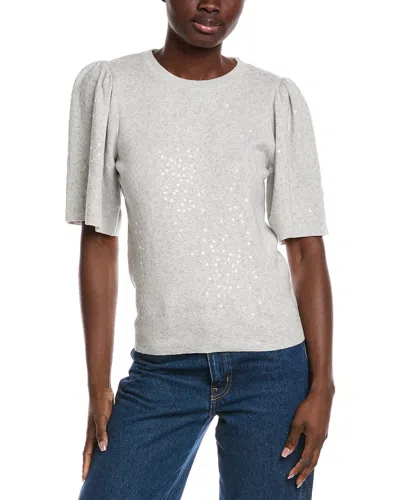 MINNIE ROSE SEQUIN PUFF SLEEVE CASHMERE-BLEND SWEATER