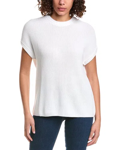 Minnie Rose Shaker Pop-over Sweater In White