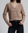 Minnie Rose Shaker Tie-front Cropped Cardigan In Brown Sugar In Brown