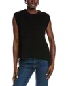 Minnie Rose Side Fringe Cashmere Sweater Vest In Black