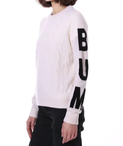 Minnie Rose Ski Bum Sweater In White/black
