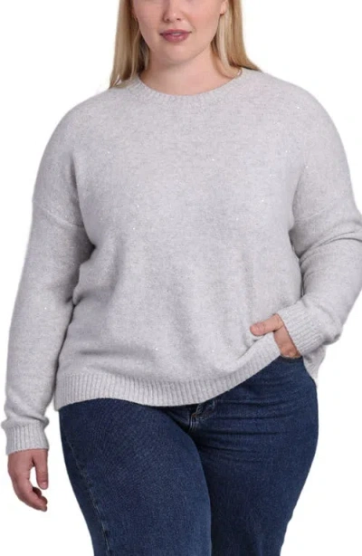 Minnie Rose Sparkle Cashmere & Cotton Blend In Polar