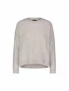 Minnie Rose Cashmere Long Sleeve Shrunken Crew In Ecru In Grey