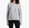 Minnie Rose Sparkle Cashmere Boxy Crew Neck Sweater In Polar In Gray