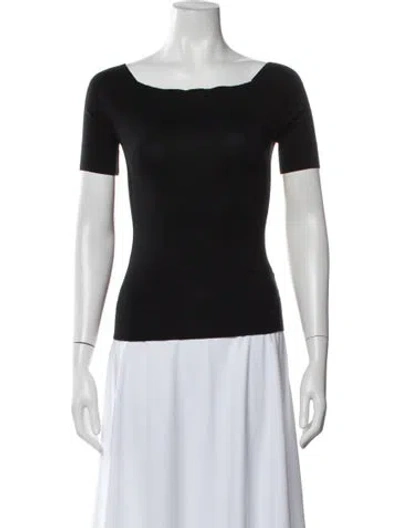 Pre-owned Minnie Rose Square Neckline Sweater In Black
