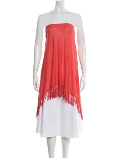 Pre-owned Minnie Rose Strapless Sweater In Red