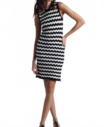 Minnie Rose Stripe Scallop Tank Dress In Navy/startch In Black