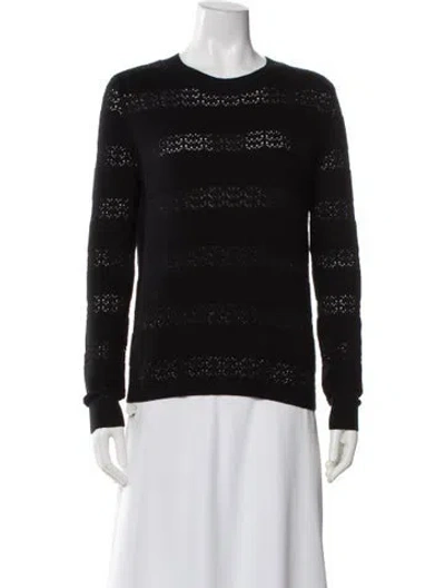 Pre-owned Minnie Rose Striped Crew Neck Sweater In Black