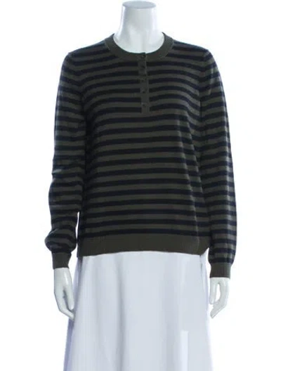 Pre-owned Minnie Rose Striped Crew Neck Sweater In Black