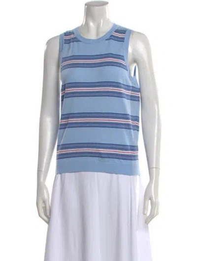 Pre-owned Minnie Rose Striped Crew Neck Sweater In Blue
