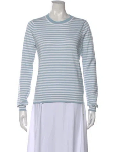 Pre-owned Minnie Rose Striped Crew Neck Sweater In Blue
