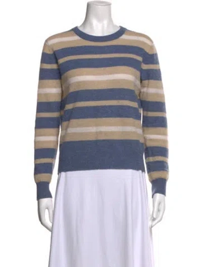 Pre-owned Minnie Rose Striped Crew Neck Sweater In Blue