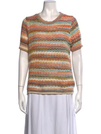 Pre-owned Minnie Rose Striped Crew Neck Sweater In Multicolor