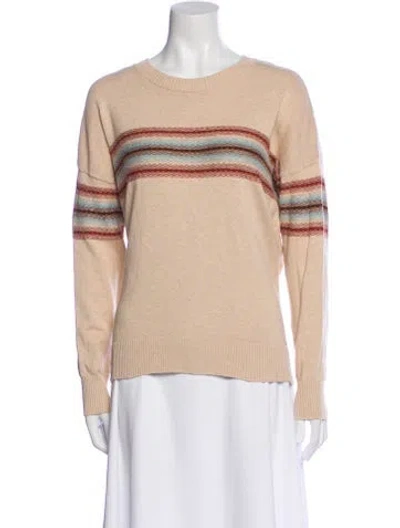 Pre-owned Minnie Rose Striped Crew Neck Sweater In Neutral
