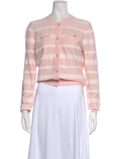 Pre-owned Minnie Rose Striped Crew Neck Sweater In Pink