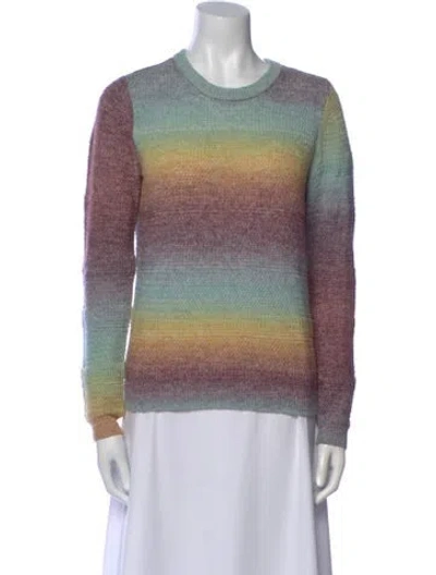 Pre-owned Minnie Rose Striped Crew Neck Sweater In Purple