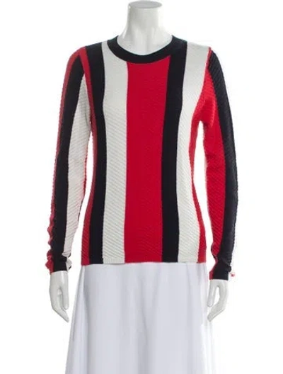Pre-owned Minnie Rose Striped Crew Neck Sweater In Red