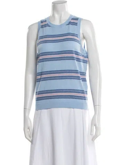 Pre-owned Minnie Rose Striped Crew Neck Sweater W/ Tags In Blue