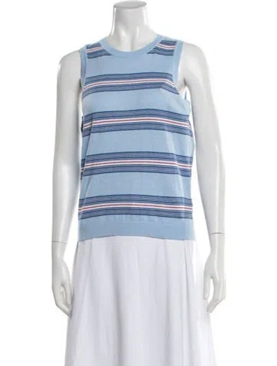 Pre-owned Minnie Rose Striped Crew Neck Sweater W/ Tags In Blue