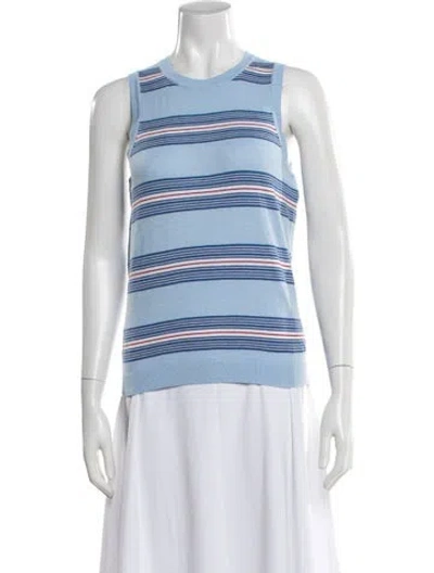 Pre-owned Minnie Rose Striped Crew Neck Sweater W/ Tags In Blue