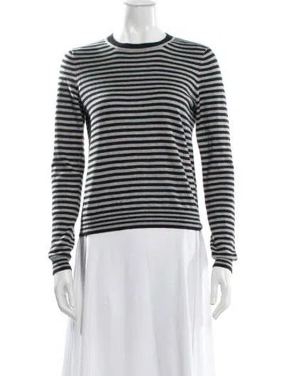 Pre-owned Minnie Rose Striped Crew Neck Sweater In White