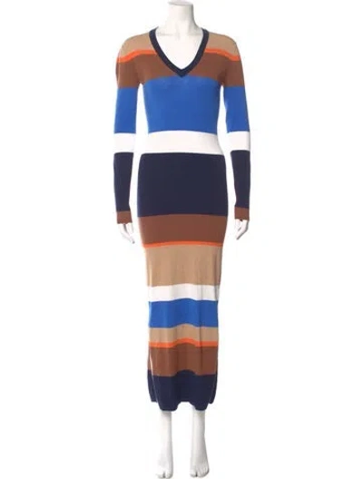 Pre-owned Minnie Rose Striped Long Dress In Blue