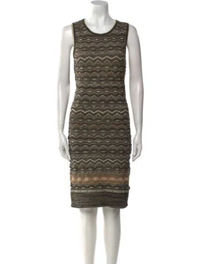 Pre-owned Minnie Rose Striped Mini Dress In Black